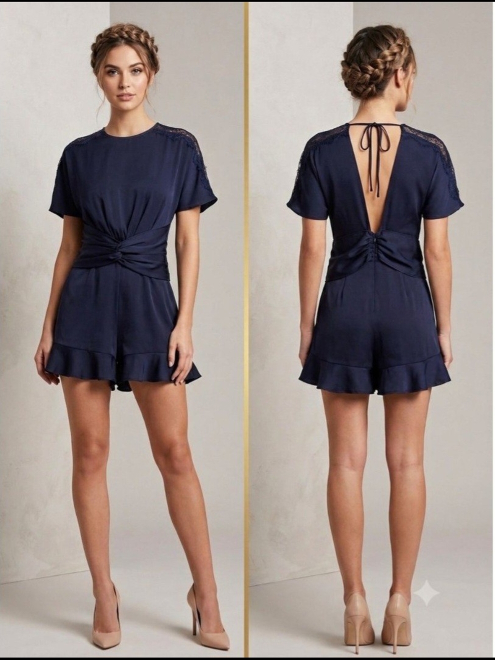 Zara Basic Navy Dress Top